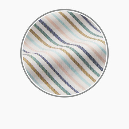 Green Multi Stripe Cotton Fabric Image 2