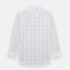 View 3 of product Purple Multi Plaid Check Shirt with Contrast Collar and Double Cuffs