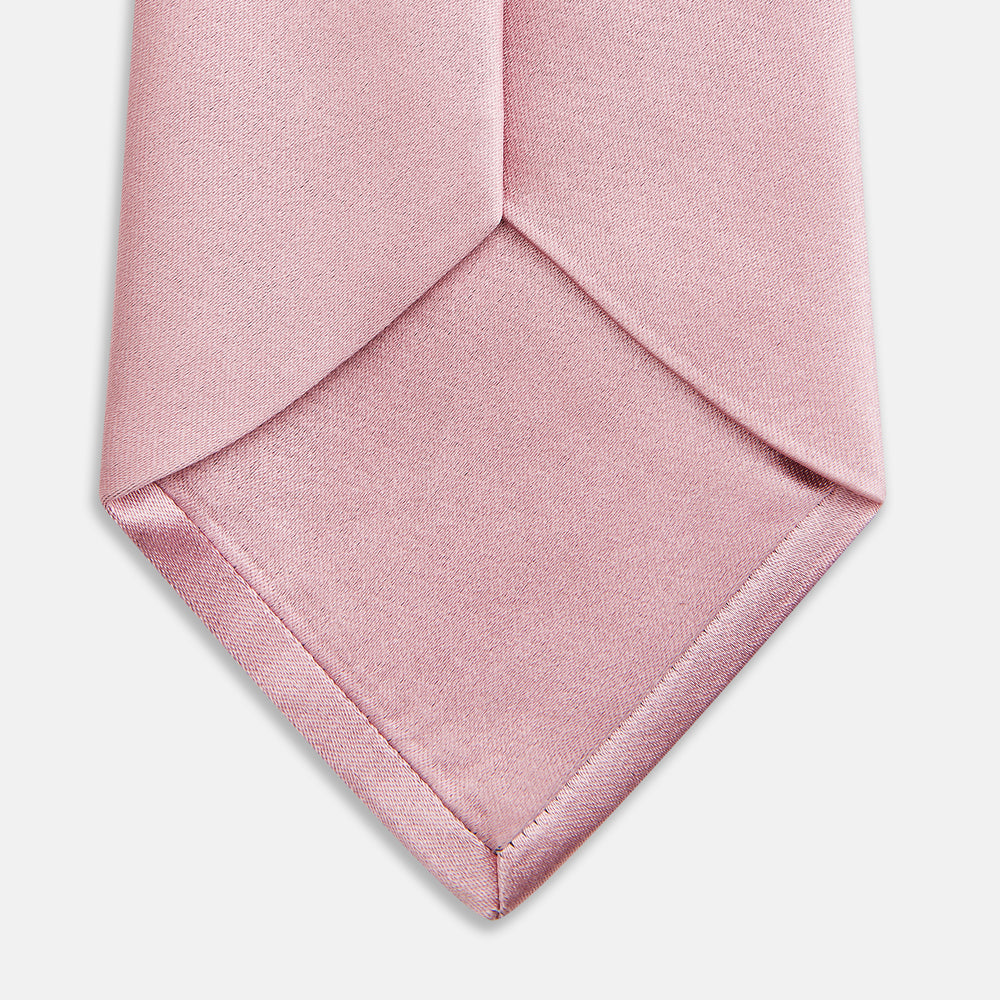 PINK PLAIN SATIN SILK TIE