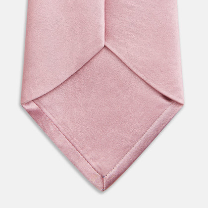 PINK PLAIN SATIN SILK TIE Image 3