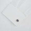 View 3 of product Navy Spotted Circle Enamel Cufflinks