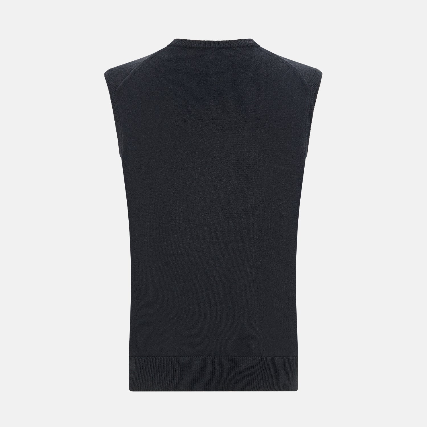 View 3 of product Dark Green Melange Cashmere V-Neck Vest