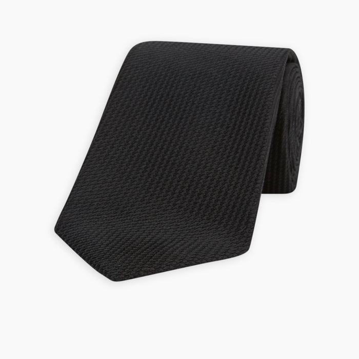Seven-Fold Black Lace Silk Tie Image 4