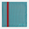 View 3 of product Turquoise and Red Stripe Silk Pocket Square