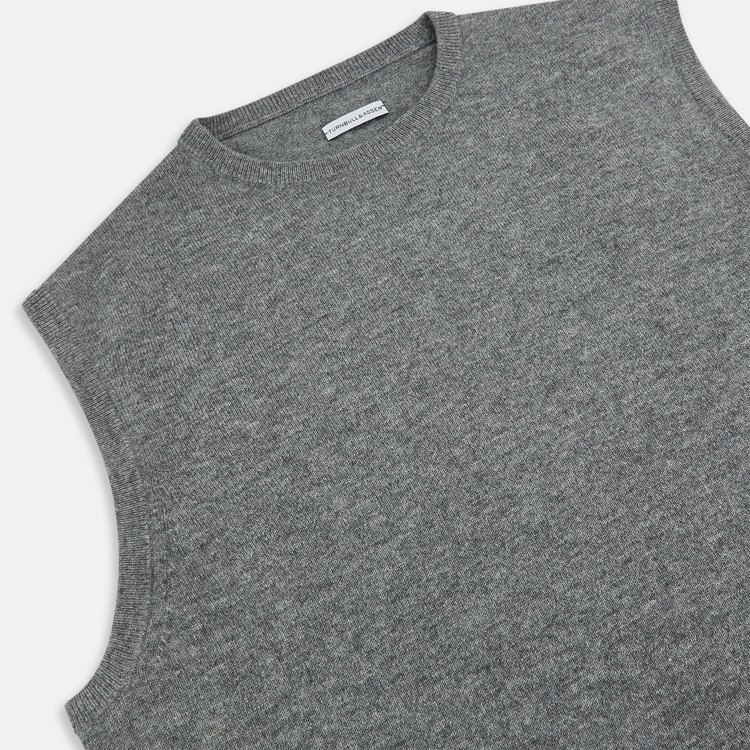 Ash Grey  Cashmere Round Neck Vest