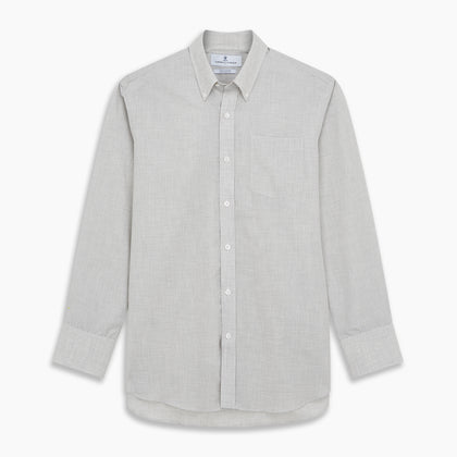 Grey Fine Check Cotton Blend Weekend Fit Suffolk Shirt Image 5