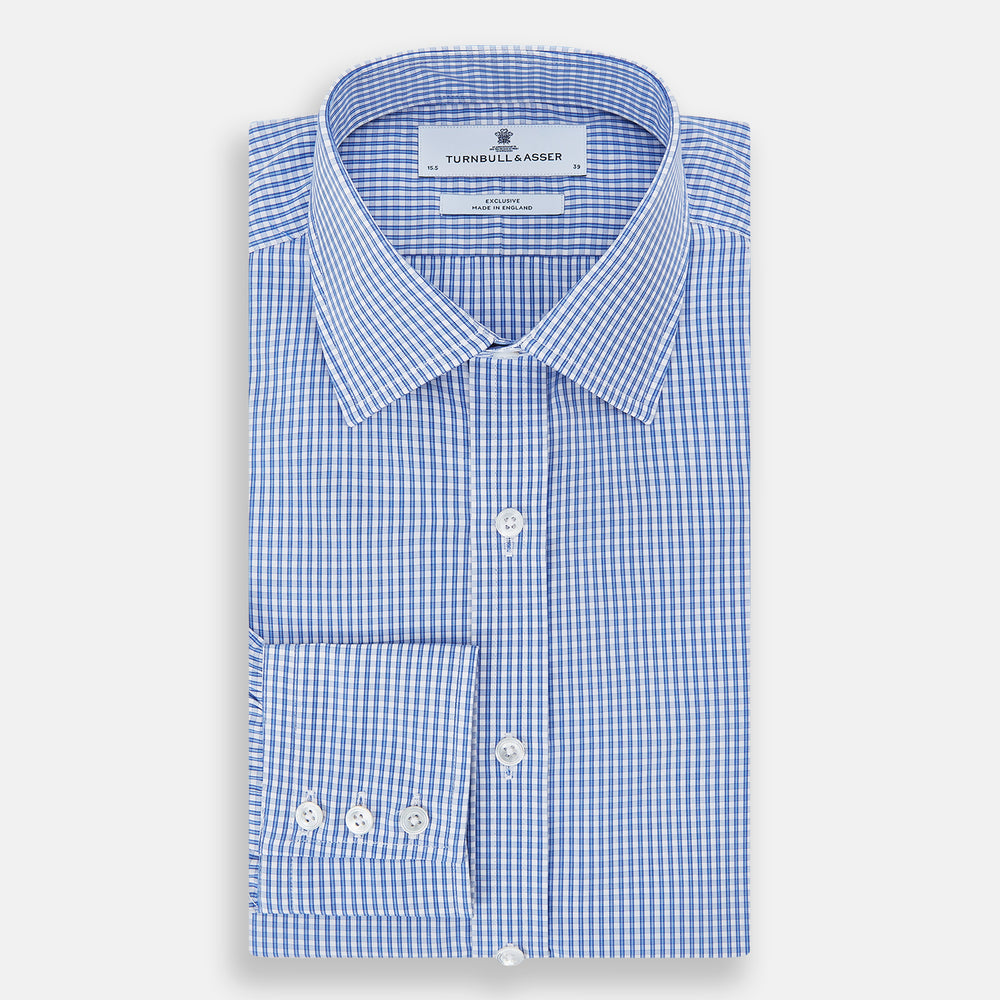 Blue Multi Micro Check Mayfair Shirt