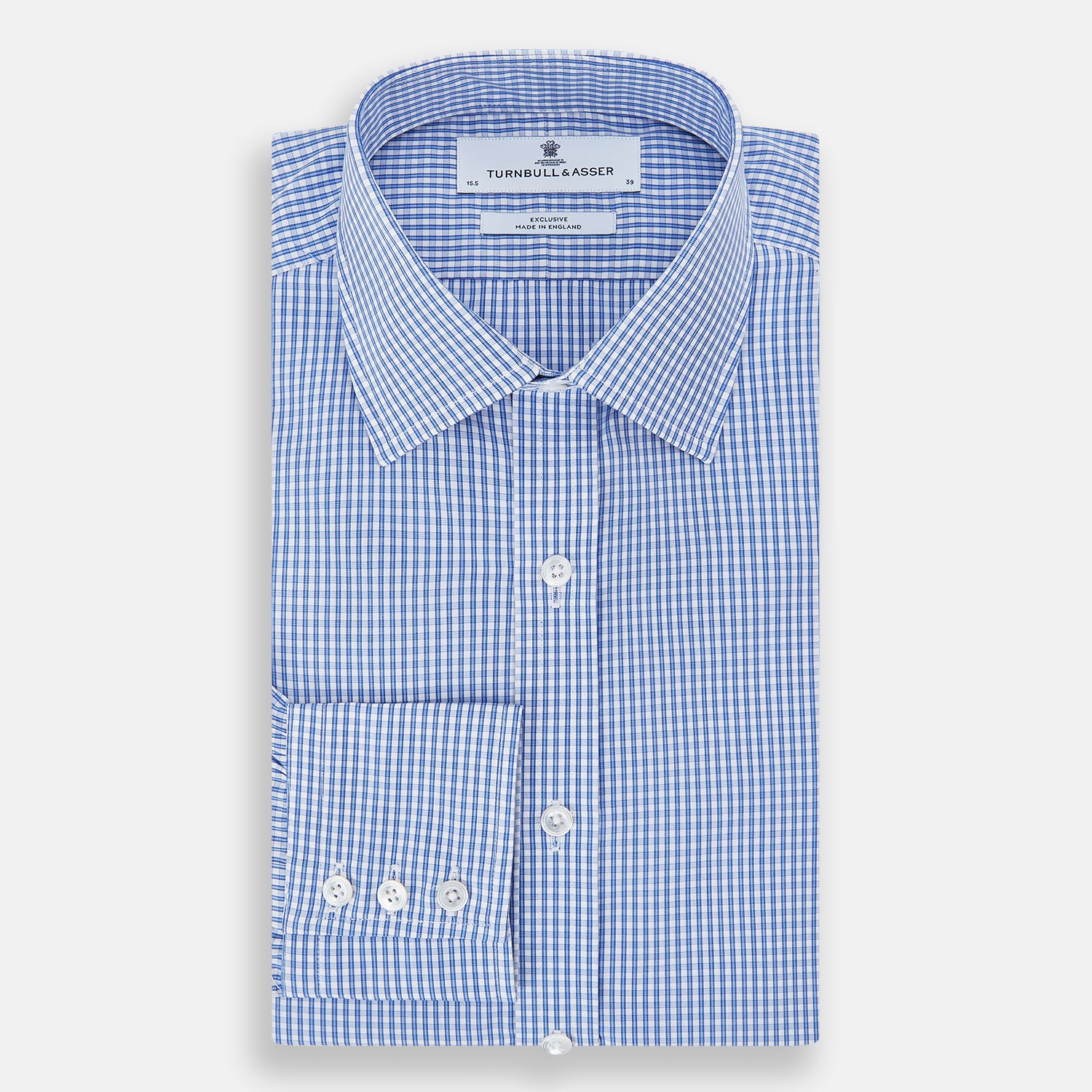 View 5 of product Blue Multi Micro Check Mayfair Shirt