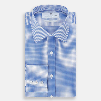 Blue Multi Micro Check Mayfair Shirt Image 4
