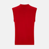 View 3 of product Red Fine Merino V-Neck Vest