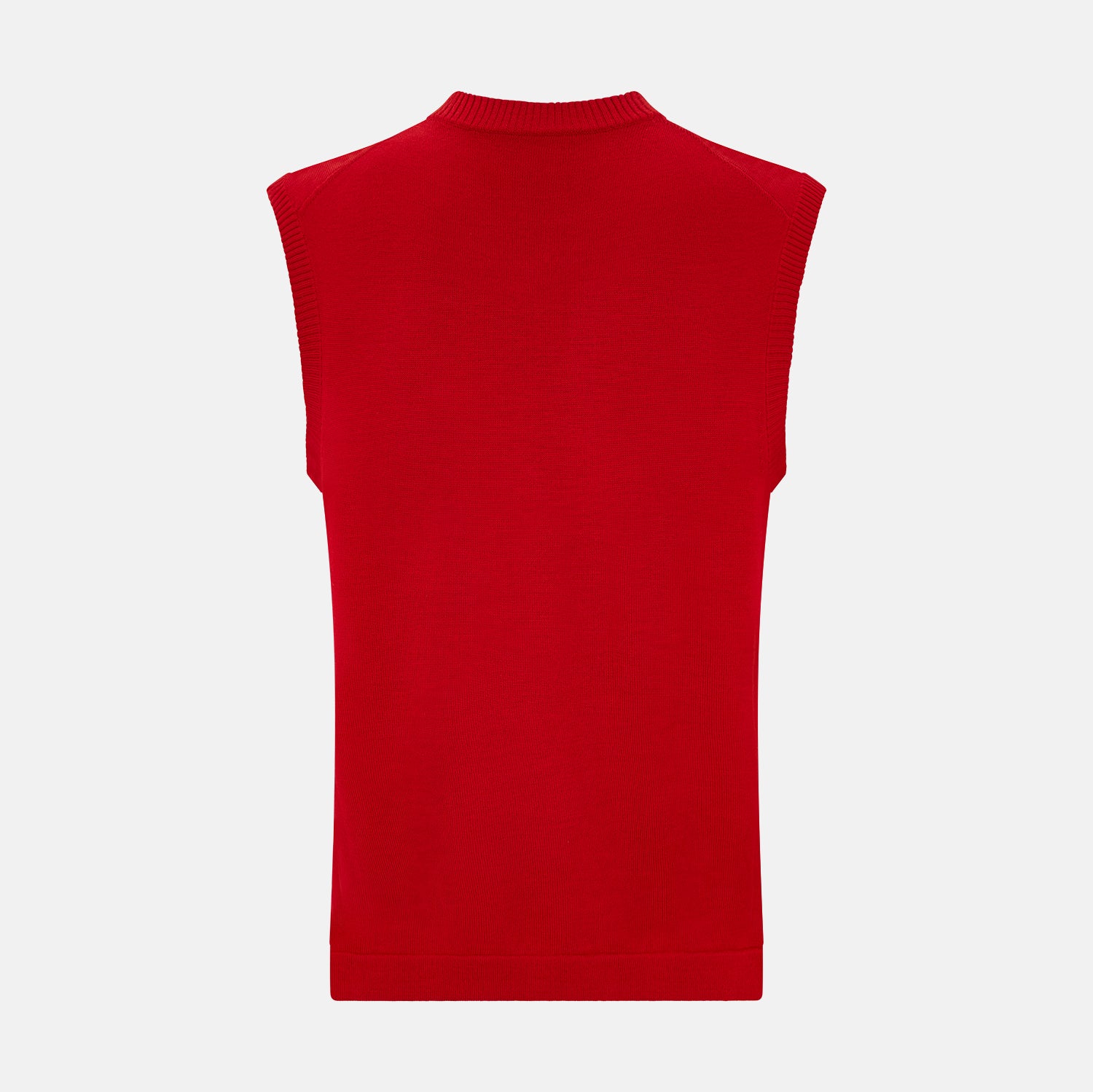 View 3 of product Red Fine Merino V-Neck Vest