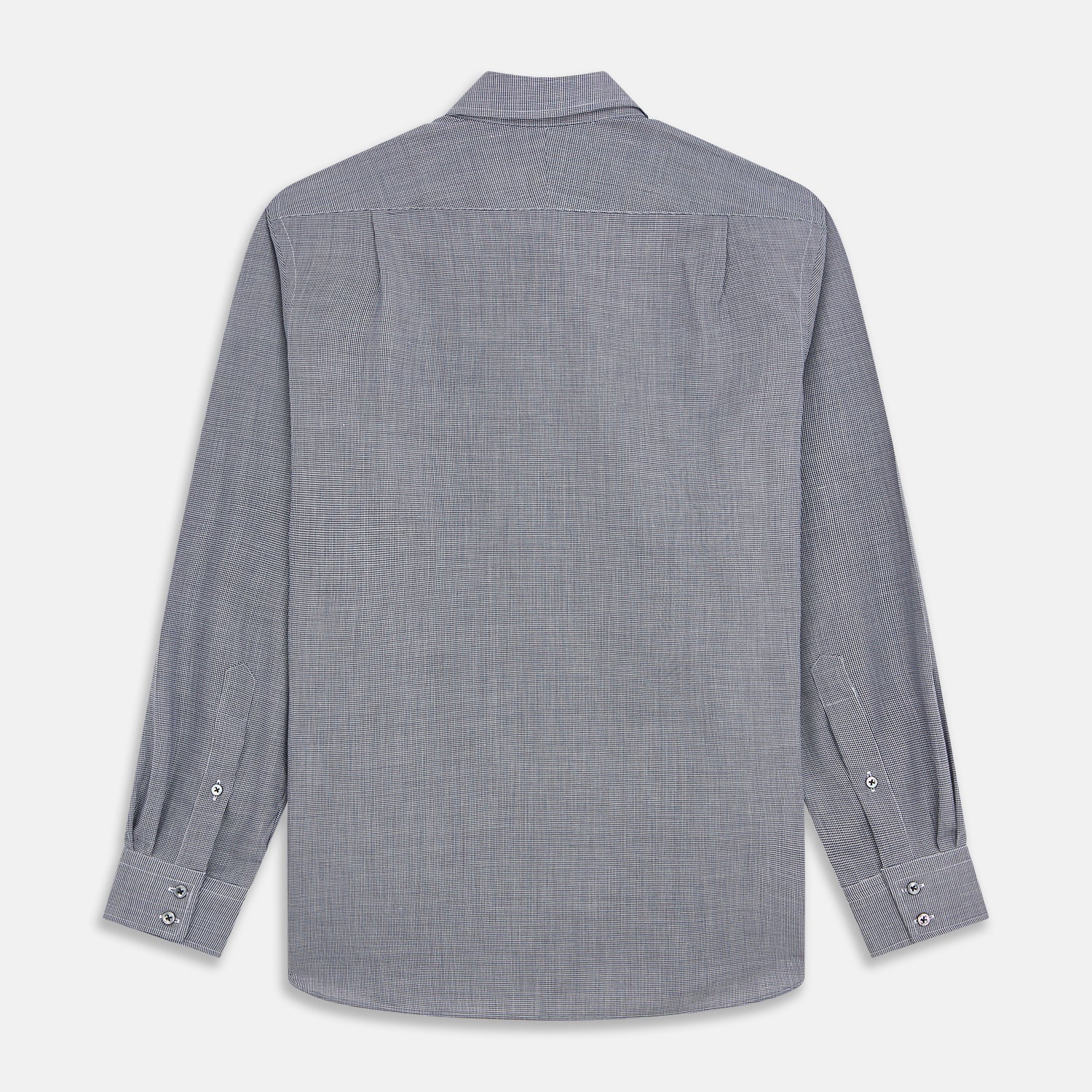 View 5 of product Navy Houndstooth Wool Tailored Fit Shelton Shirt