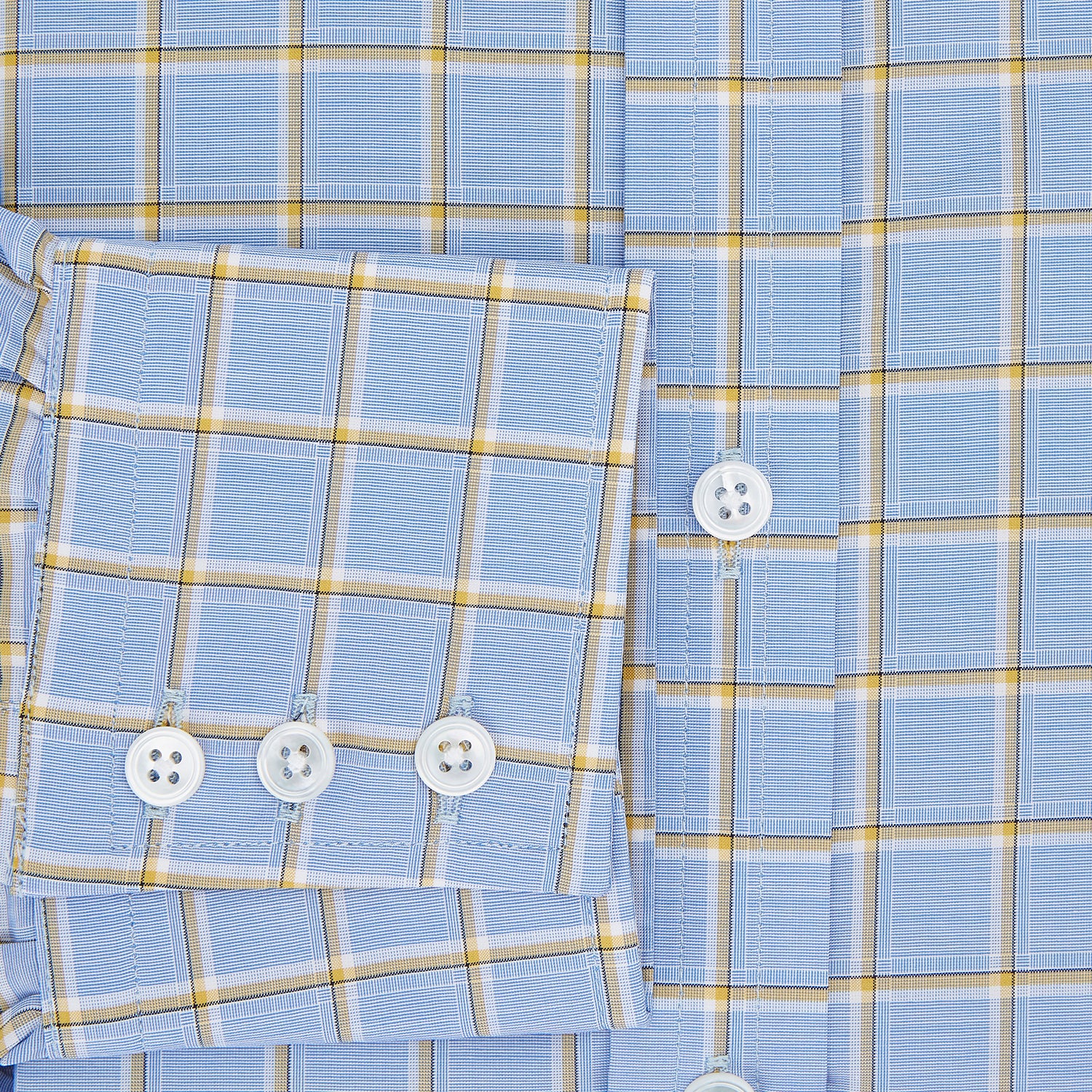 View 4 of product Blue and Yellow Windowpane Mayfair Shirt