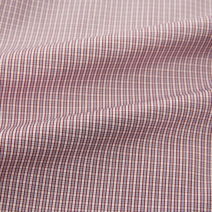 Burgundy Micro Shadow Check Mayfair Shirt Image 5