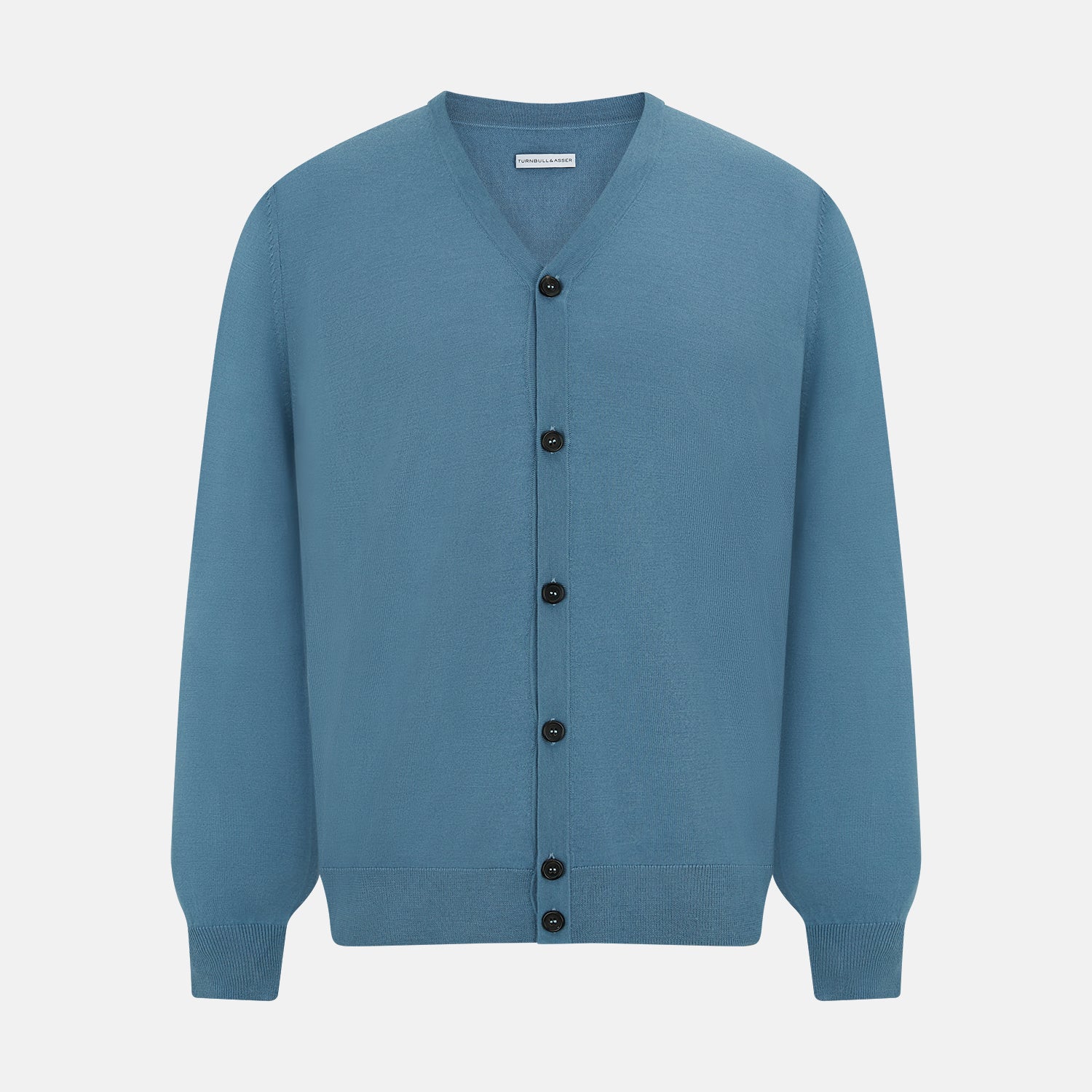 View 1 of product Pale Blue Fine Merino V-Neck Cardigan