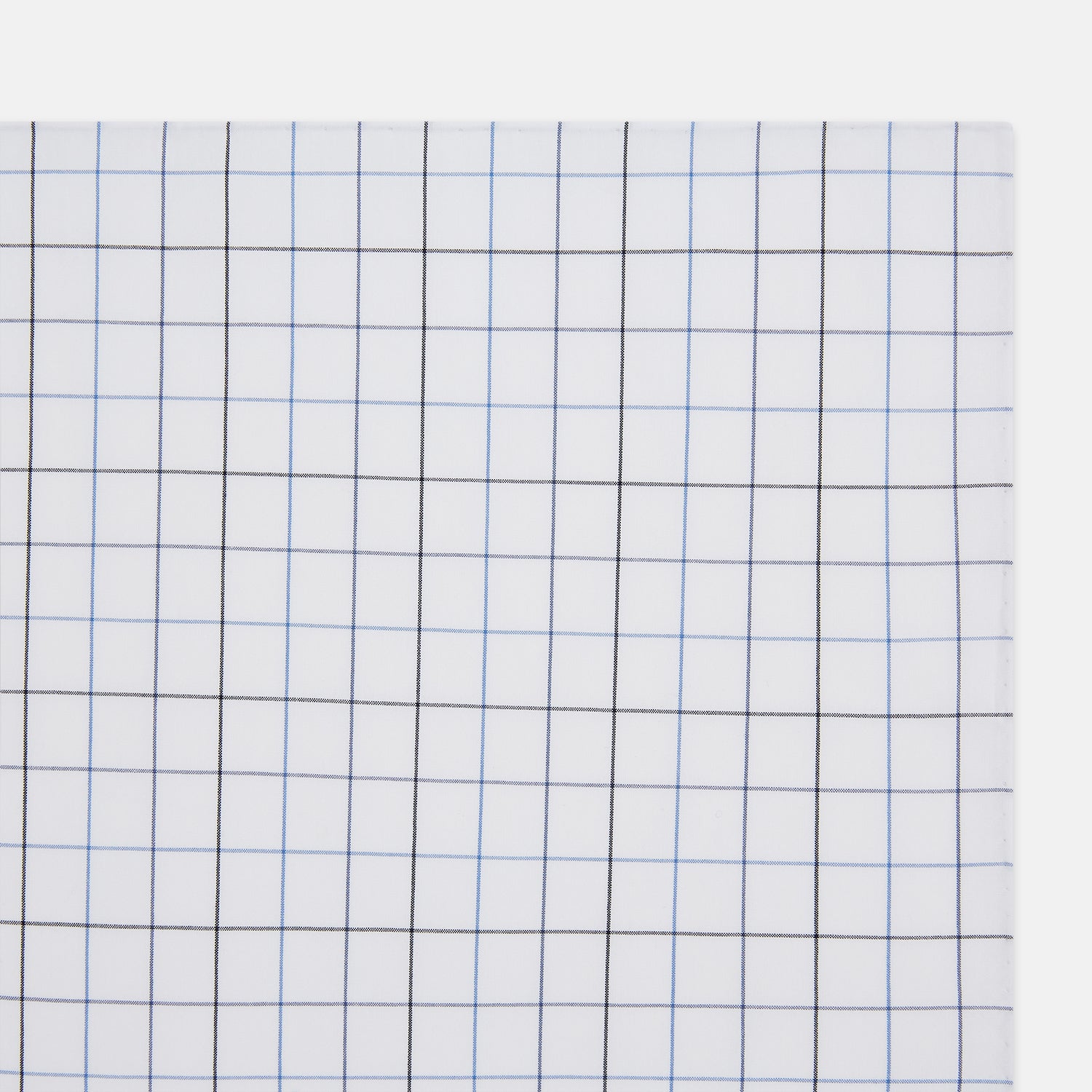 View 2 of product Hand Rolled Blue Grid Check Handkerchief