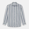 View 2 of product Blue, Green & White Stripe Cotton Fabric