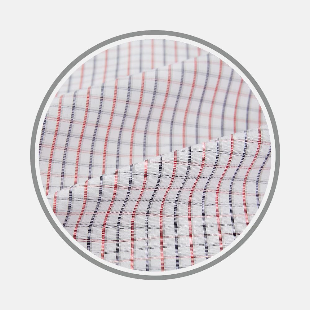 Red And Blue Micro Tattersall Fabric