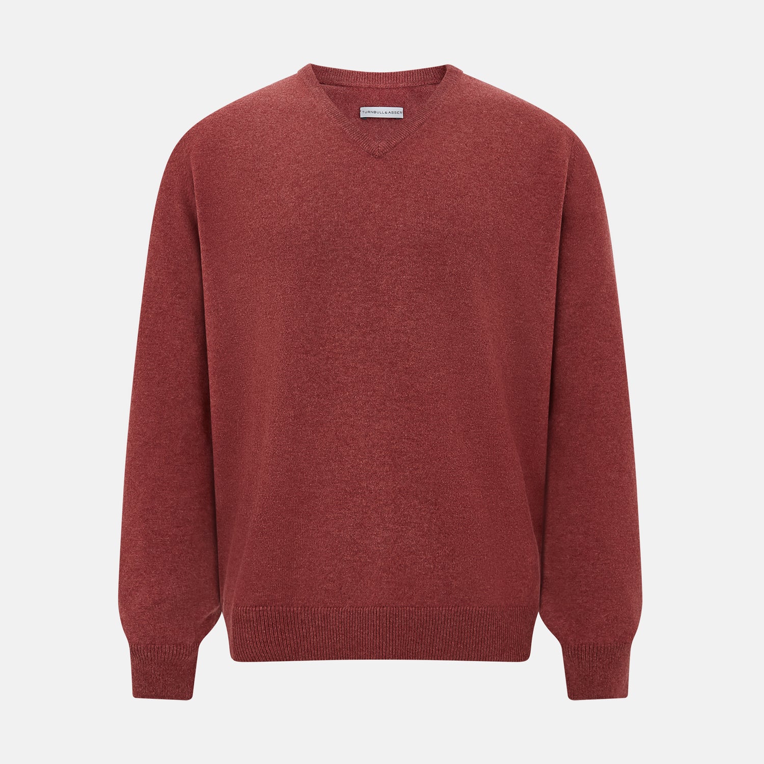 View 1 of product Burgundy Crew V-Neck Cashmere Jumper