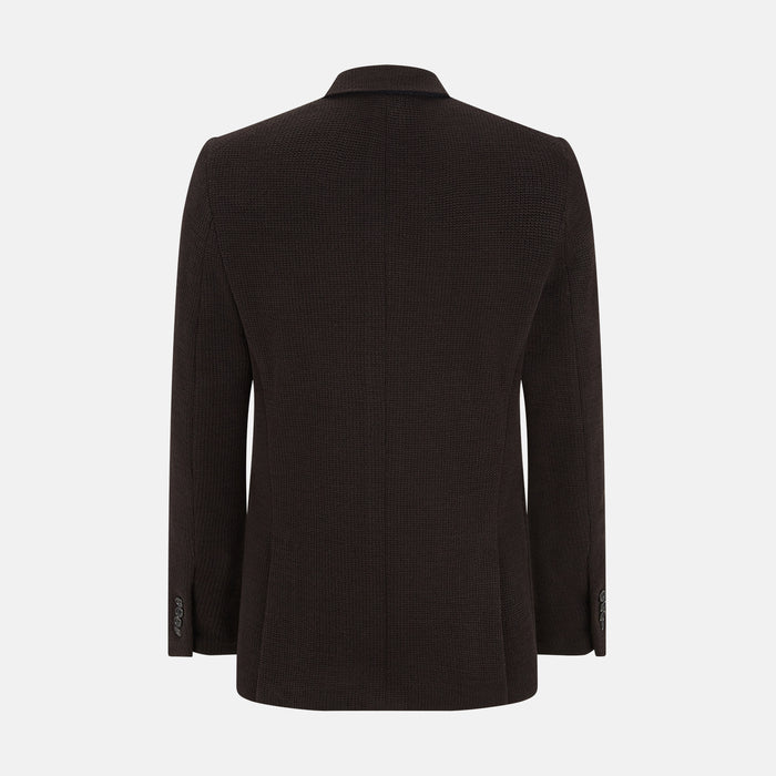 Dark Chocolate Knitted Cambridge Blazer Image 2