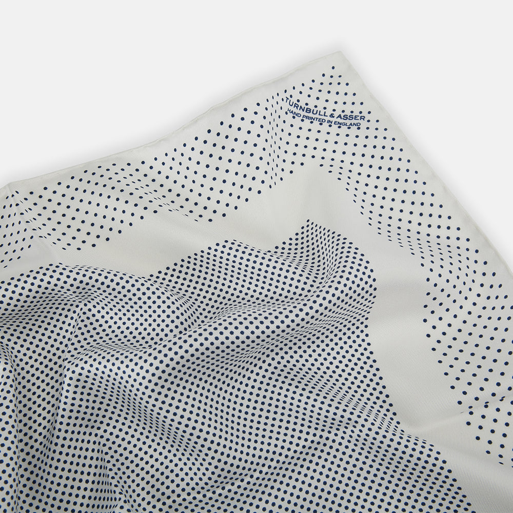 Cream Dot Silk Pocket Square