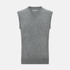 View 1 of product Grey Melange V-neck Cashmere Vest