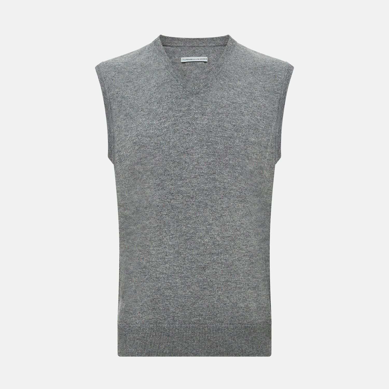 View 1 of product Grey Melange V-neck Cashmere Vest