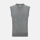 Grey Melange V-neck Cashmere Vest