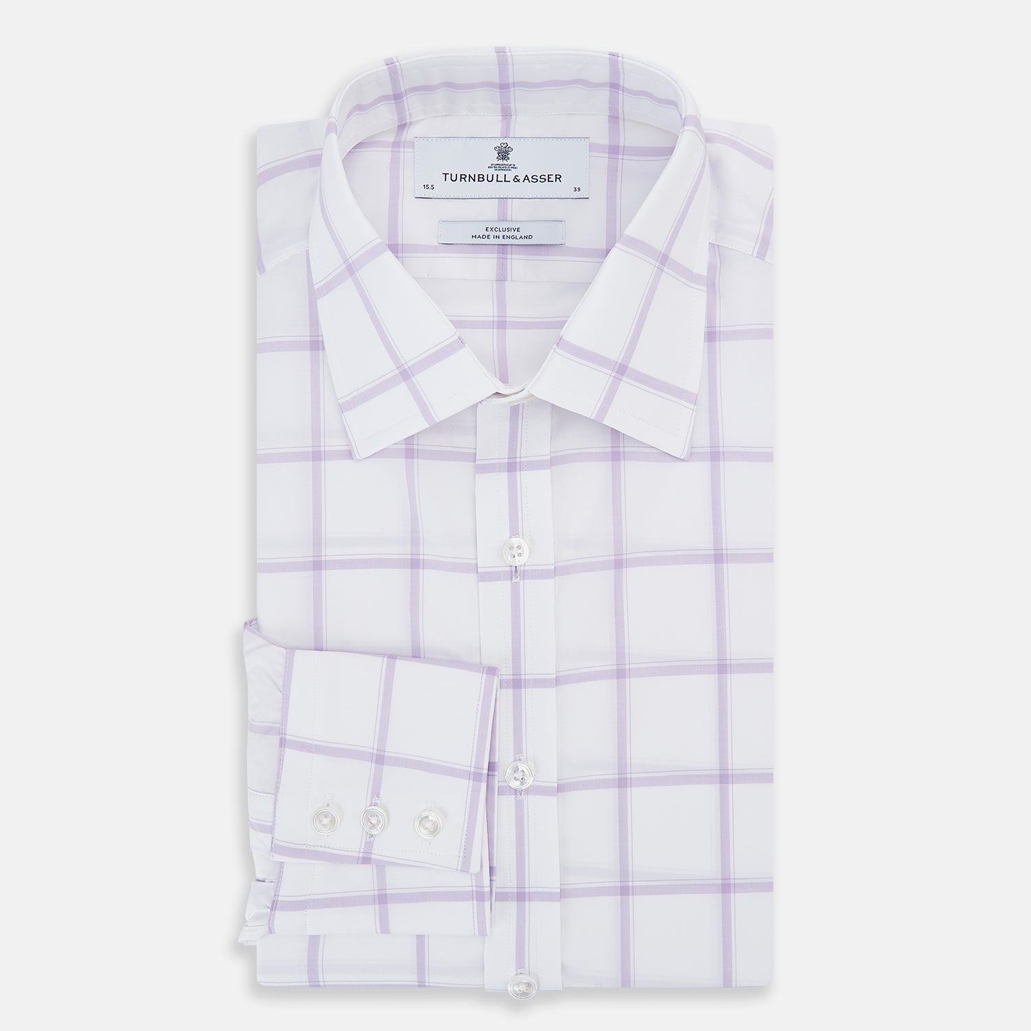 View 5 of product Lilac Grid Check Mayfair Shirt