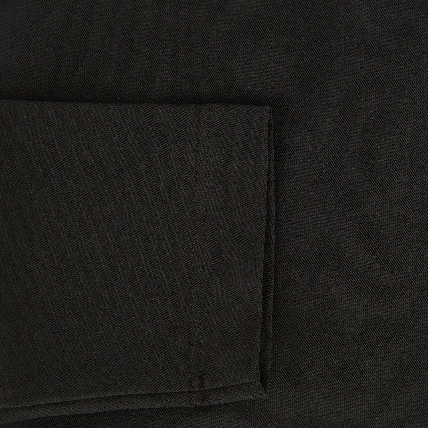 View 4 of product The Turnbull & Asser Dark Chocolate Long-Sleeve T-shirt features a minimalist crew neck design with no visible logos or patterns, shown laid flat on a white background for a versatile, understated look.