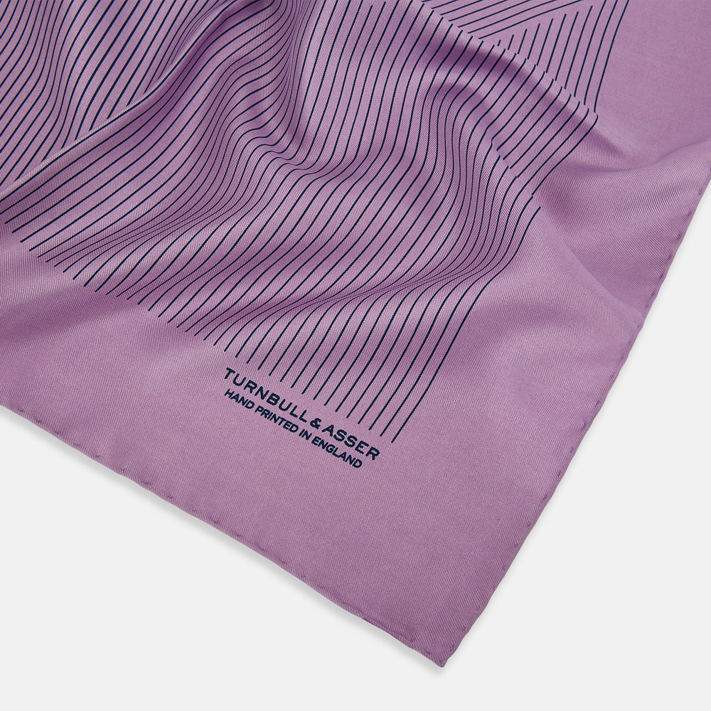 Lilac Stripe Silk Pocket Square