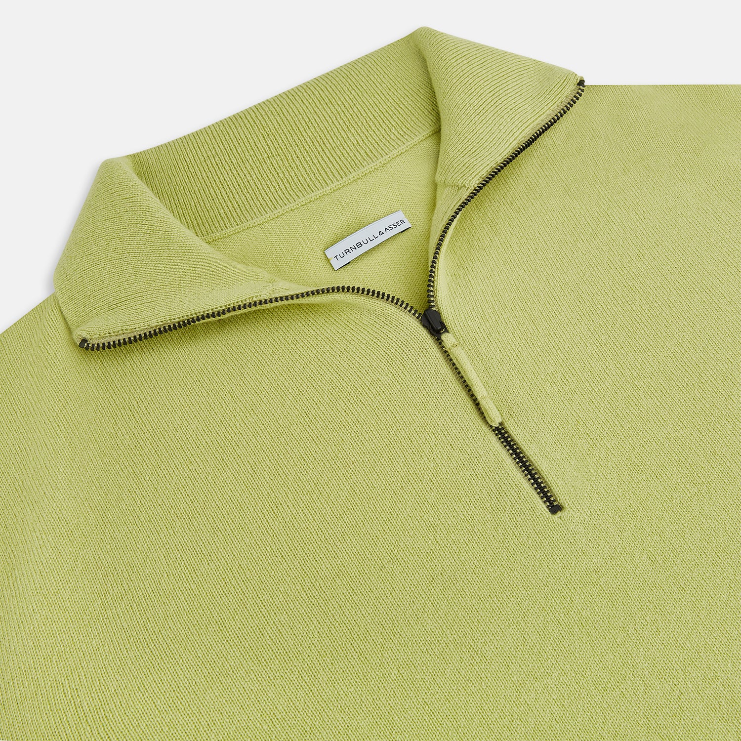 View 2 of product Melon Green Half-Zip Cashmere Jumper