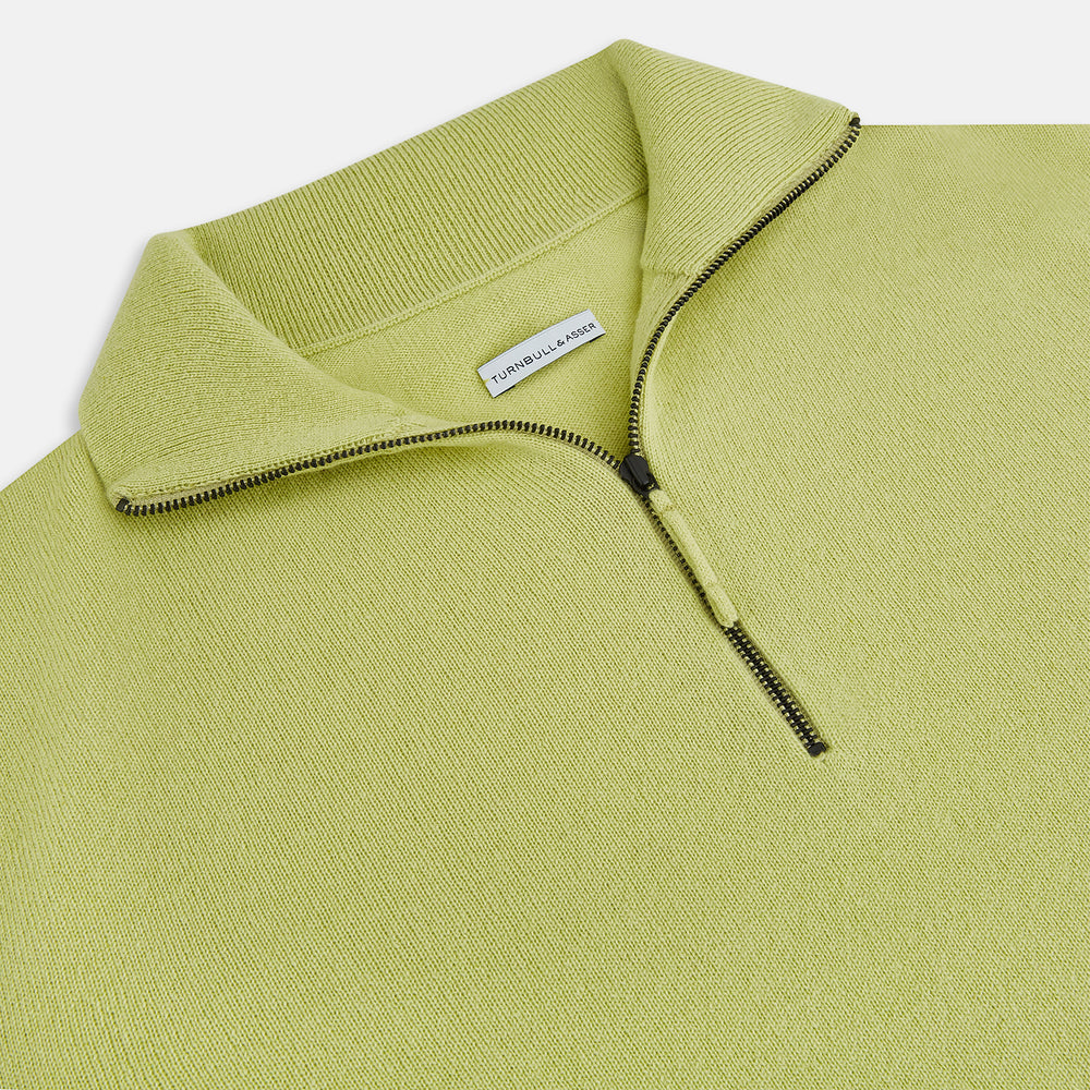 Melon Green Half-Zip Cashmere Jumper