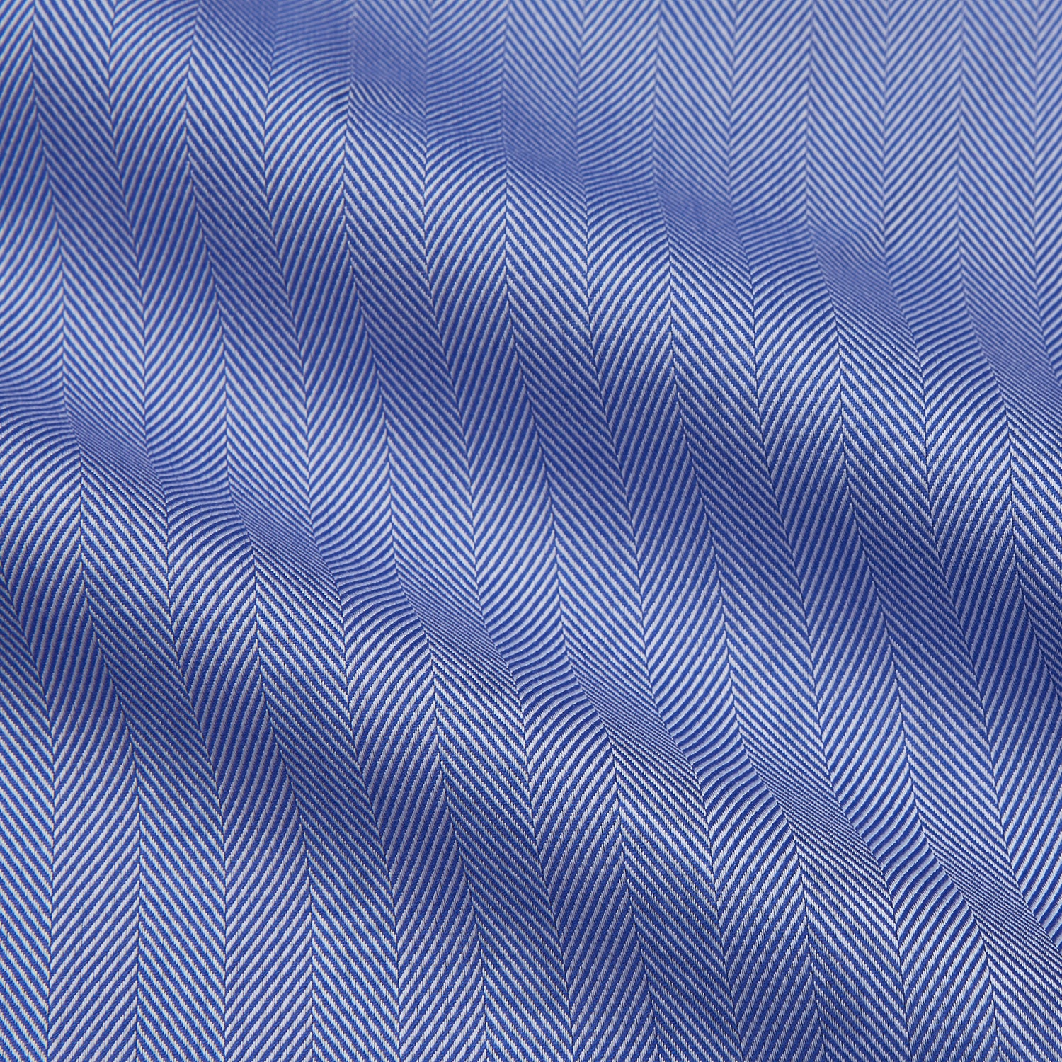 View 2 of product Blue Herringbone Tailored Fit Shirt With Kent Collar