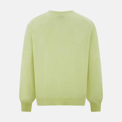 Pistachio Cashmere V-neck Jumper Image 2