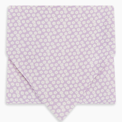 Lilac Flower Patterned Silk Cravat Image 4
