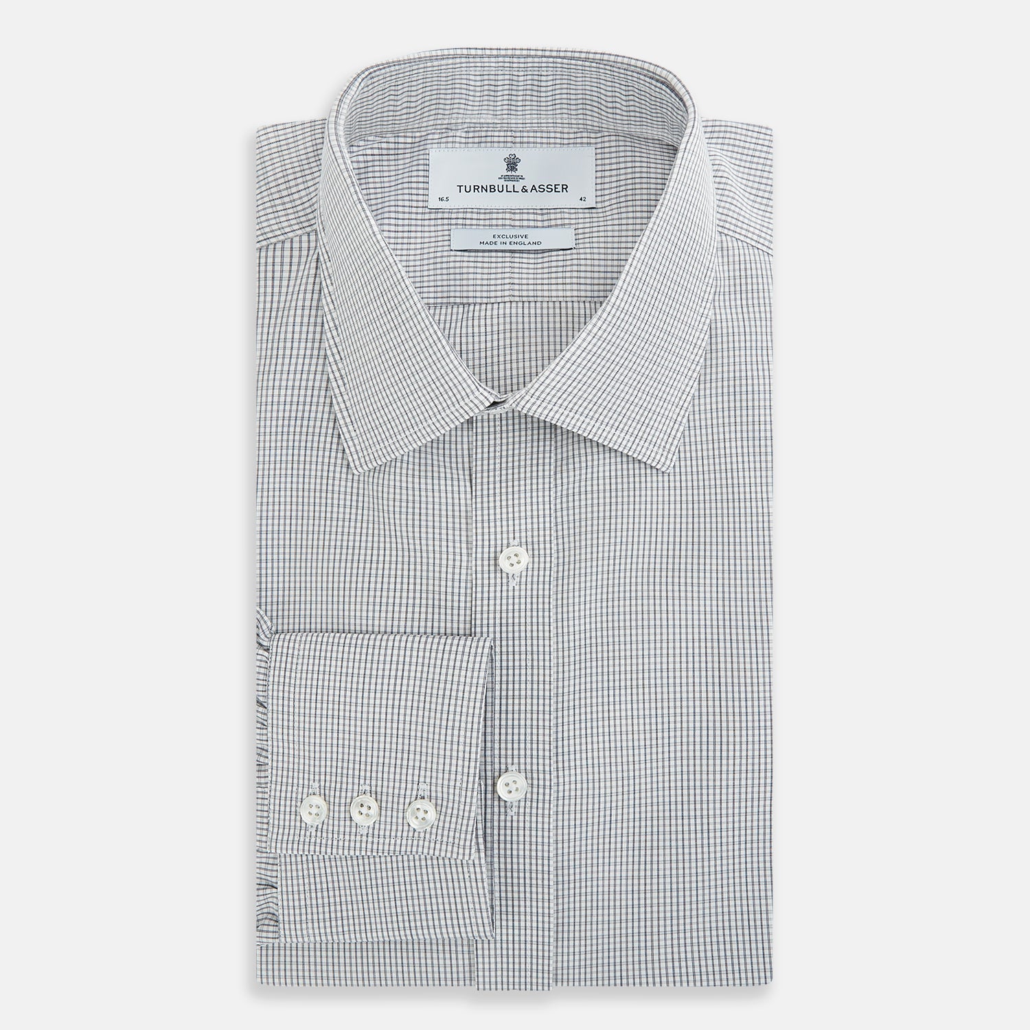 View 5 of product Midnight Blue Micro  Tattersall Check Mayfair Shirt