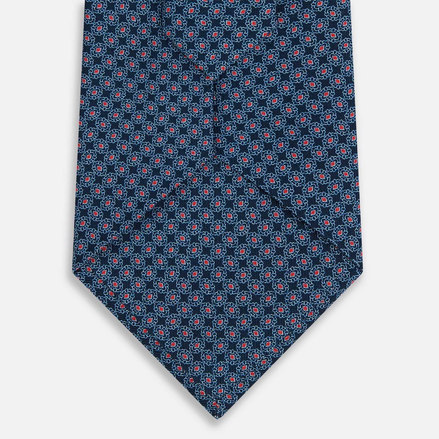 View 3 of product Navy and Red Rosette Silk Tie