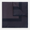 Navy and Pink Dot Silk Pocket Square