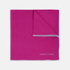 View 1 of product Fuchsia and White Piped Silk Pocket Square