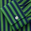 View 2 of product Green and Navy Candy Stripe Silk Weekend Fit Harold Shirt