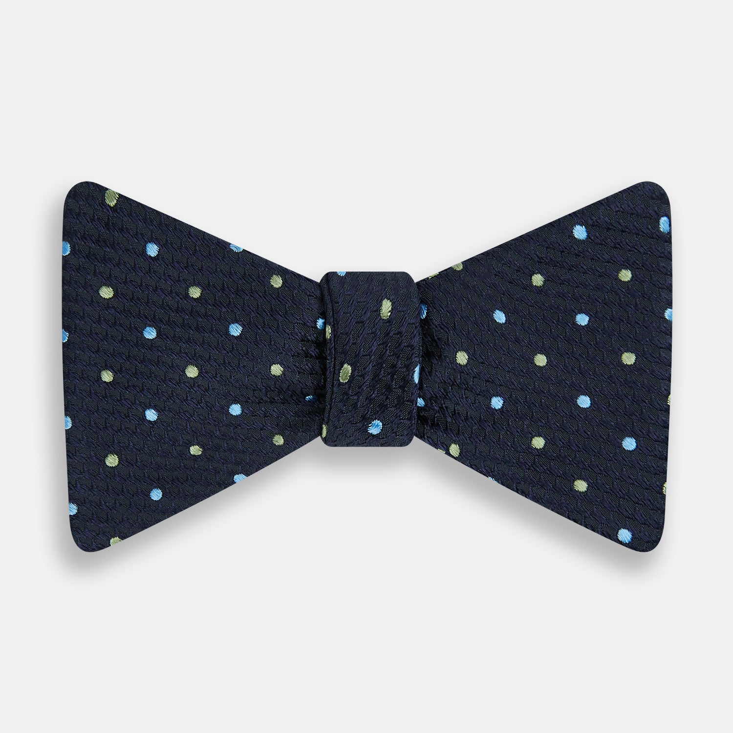 View 1 of product Lime Green and Sky Blue Spot Silk Bow Tie