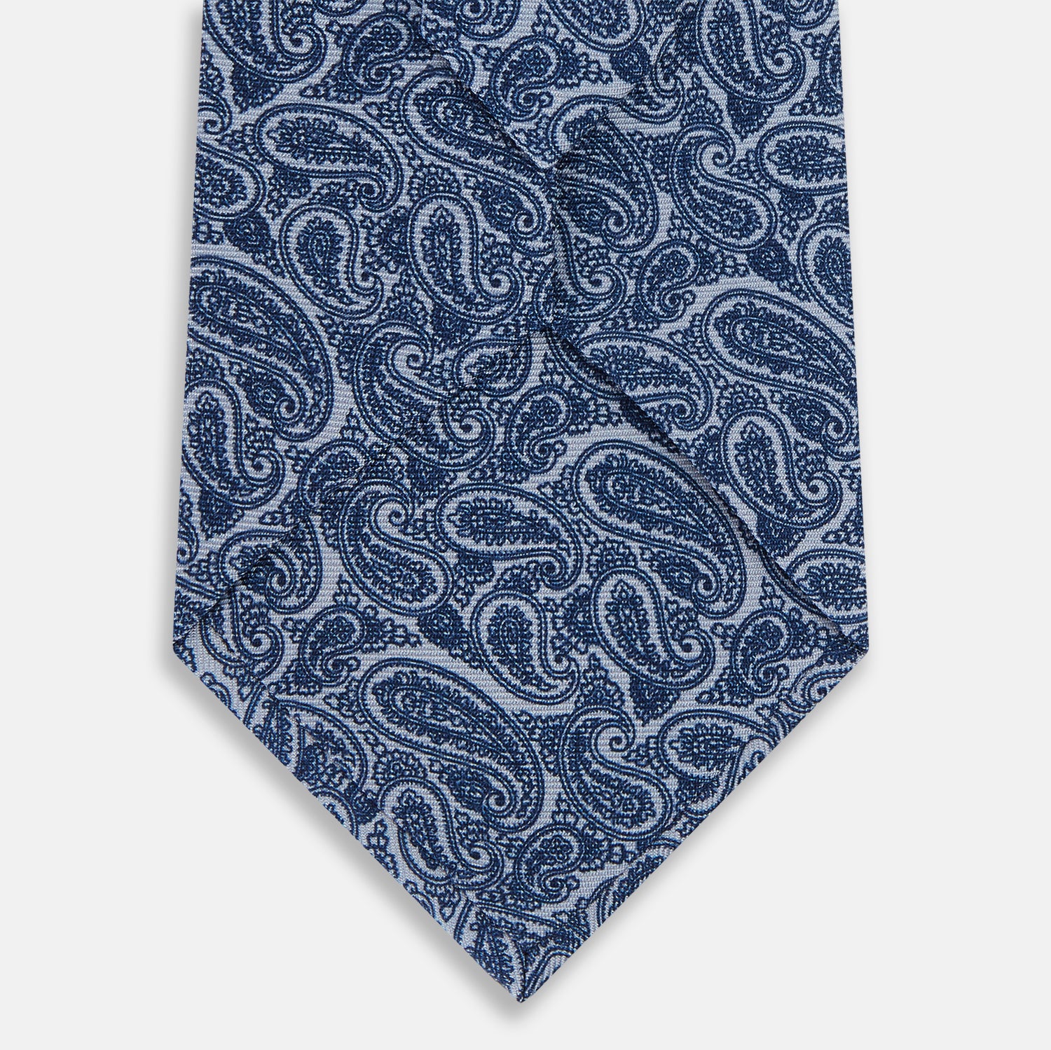 View 3 of product Pale Blue Paisley Printed Silk Tie
