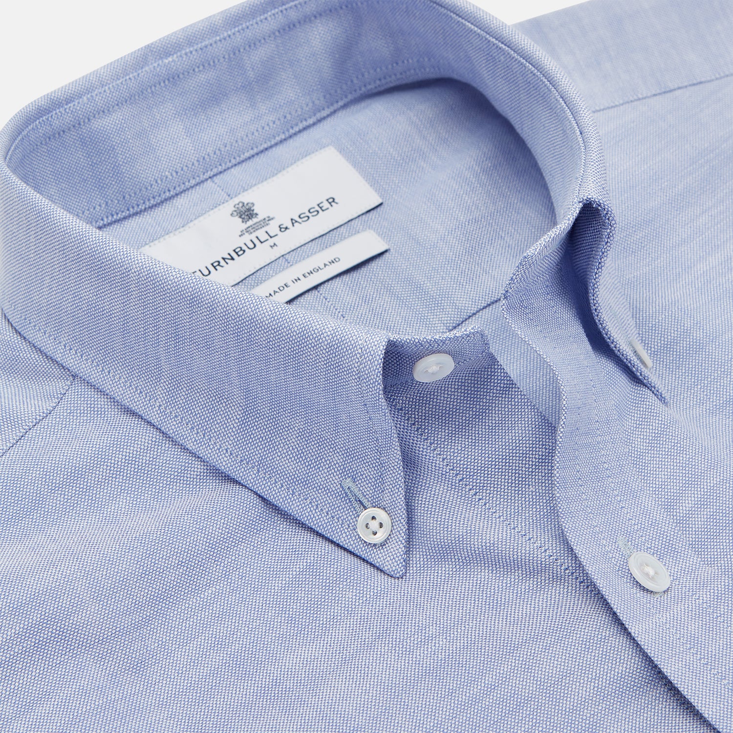 View 2 of product Mid-Blue Chambray Weekend Fit Shirt with Dorset Collar and 1-Button Cuffs