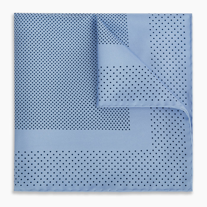 Pale Blue Dot Silk Pocket Square Image 4