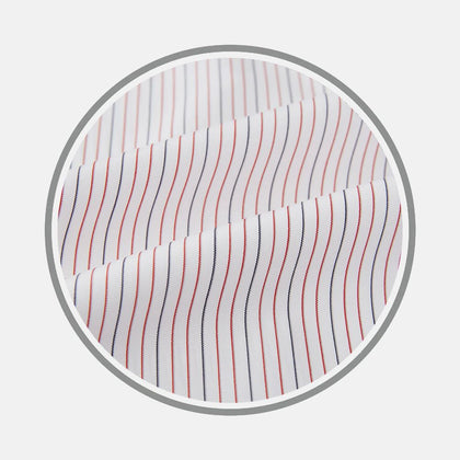 Red and Blue Ticking Stripe Fabric