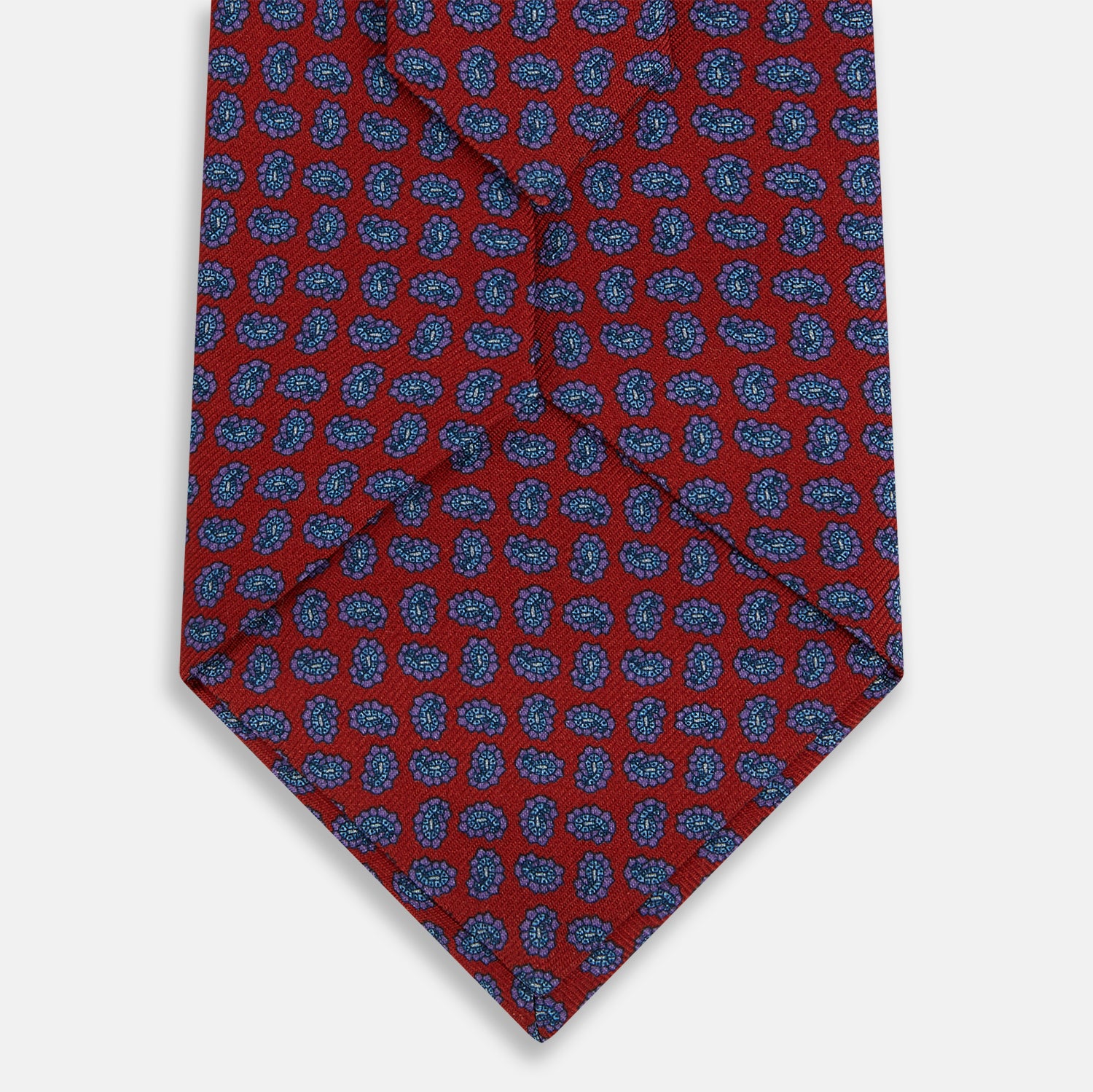 View 3 of product Red and Purple Miniature Paisley Silk Tie
