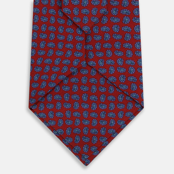 Red and Purple Miniature Paisley Silk Tie Image 2