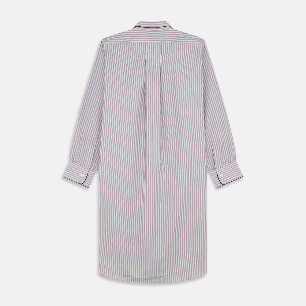 Red and Blue Multi Stripe Cotton Sussex Nightshirt