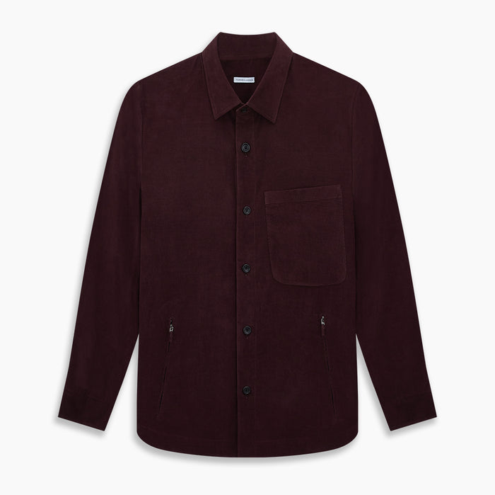 Burgundy Corduroy Hampstead Overshirt Image 7